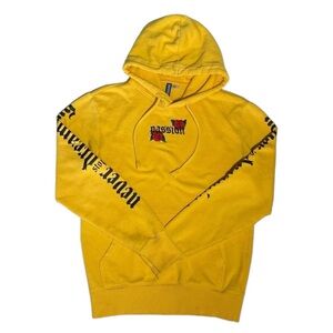 Hoodie Women’s XS Yellow Sweatshirt Passion Dreams embroidered Retro Emo Alt